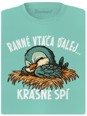 Ranné vtáča spí dámske športové tričko Mint Mal