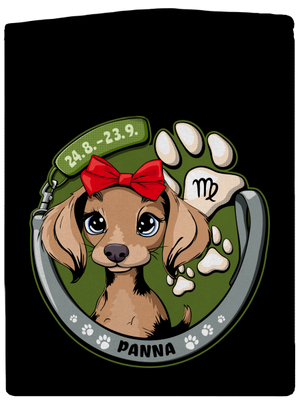 Psí horoskop: Panna dámska mikina na zips Black