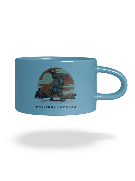 Posledný samuraj hrnček makronka Blue Macaron