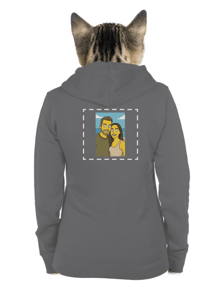 Simpsonovi z vlastnej fotky dámska mikina na zips Steel Gray