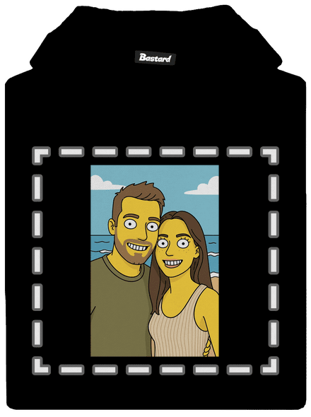 Simpsonovi z vlastnej fotky detská mikina klokanka Black