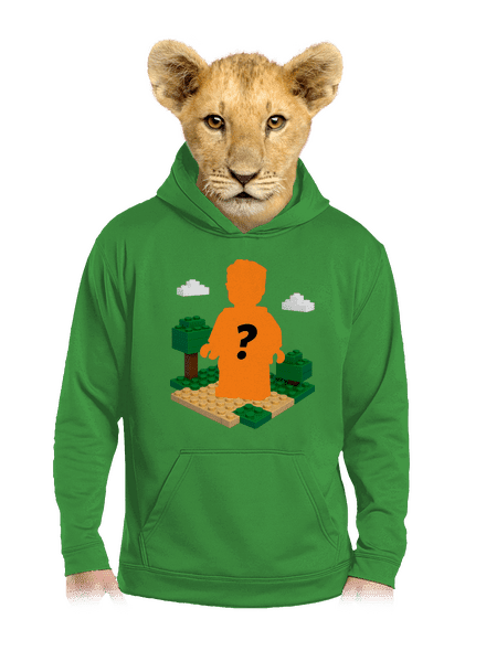 Lego z vlastnej fotky detská mikina klokanka Kelly Green AWD