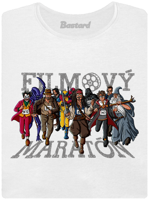 Filmový maratón dámske tričko s lemom White