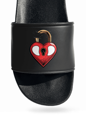 Zámok lásky šľapky Black