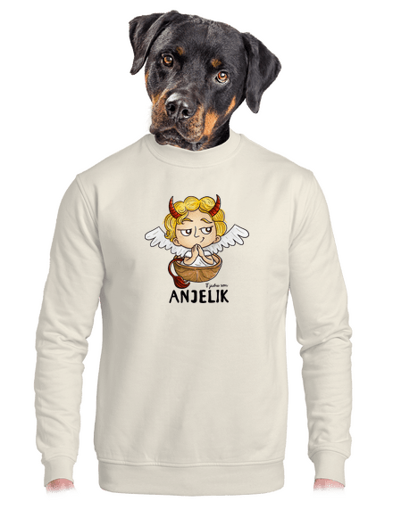 Anjelik unisex mikina bez kapucne Off White