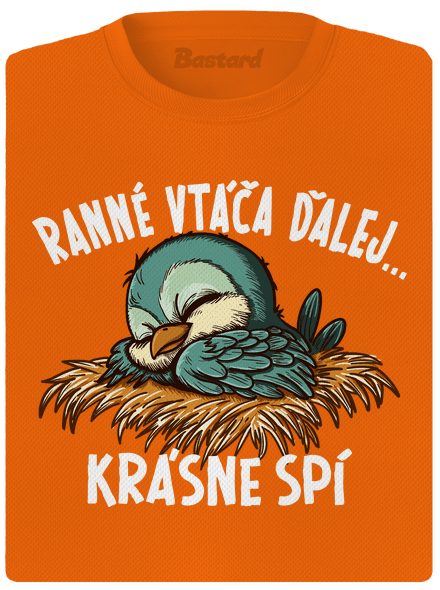 Ranné vtáča spí dámske športové tričko Neon Orange