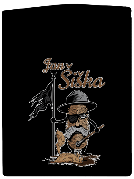 Jan Šiška pánska mikina na zips Black