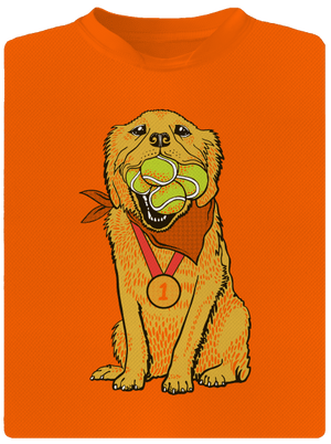 Zlatý retriever detské športové tričko Neon Orange