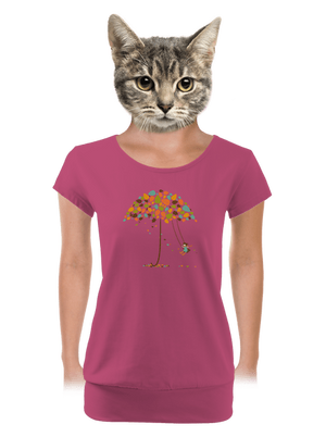 Radosť z jesene dámske tričko s lemom Magenta