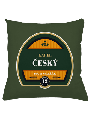 Pivná etiketa vankúš Olive Green