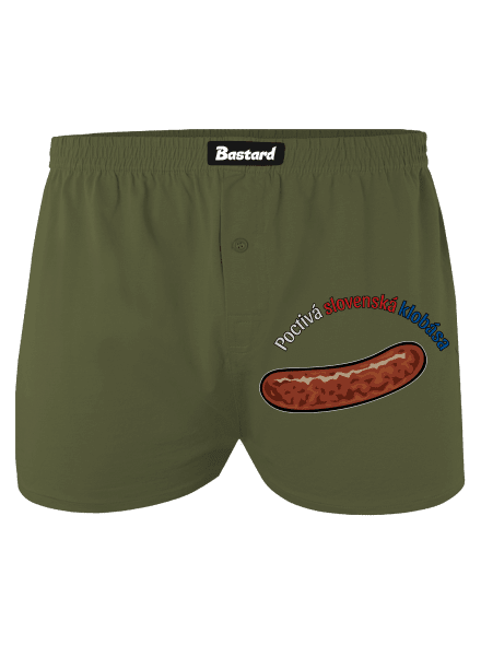 Poctivá buchta a klobása pánske trenky Khaki