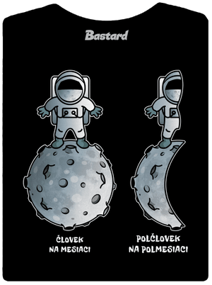 Polčlovek na polmesiaci dámske tričko prémium Black