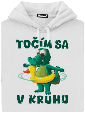 Točím sa v kruhu dámska mikina klokanka White