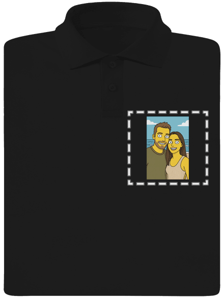 Simpsonovi z vlastnej fotky pánska polokošeľa Black