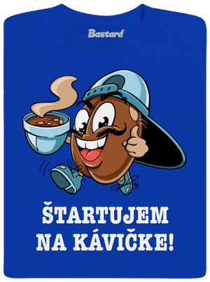 Štartujem na kávičke pánske tričko Royal Blue