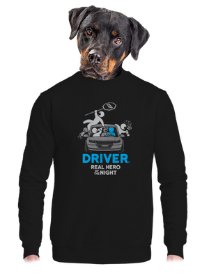 Driver unisex mikina bez kapucne Black