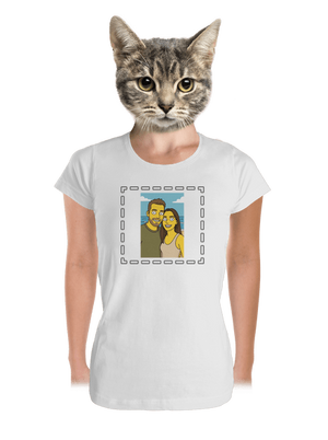 Simpsonovi z vlastnej fotky dámske tričko prémium White