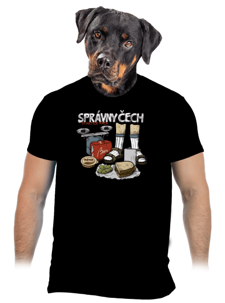 Správny Čech pánske tričko Black
