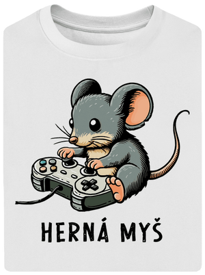 Herná myš unisex tričko oversized White