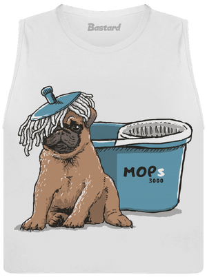 Mops dámske tielko voľné White