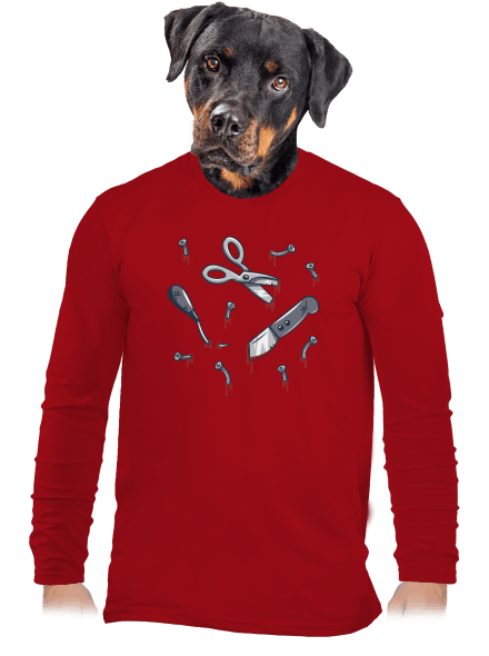 Halloween náradie pánske dlhý rukáv Red