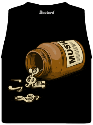 Music Pills dámske tielko voľné Black