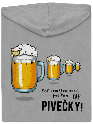 Pivečka pánska mikina na zips Light Melange