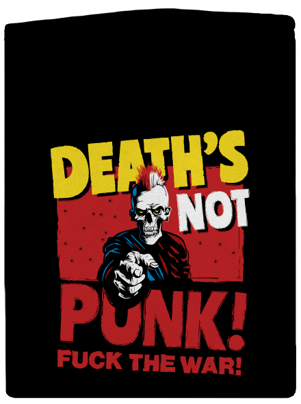 Death's not punk pánska mikina na zips Black