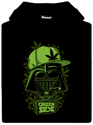 Green Side pánska mikina klokanka Black