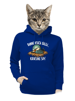 Ranné vtáča spí dámska mikina klokanka Royal Blue Mal