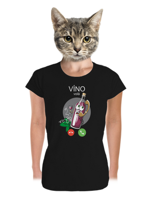 Červené víno volá dámske tričko prémium Black