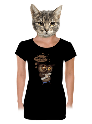 Need more coffee dámske tričko s lemom Black