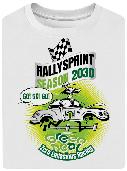 Rallysprint 2030 unisex tričko oversized White