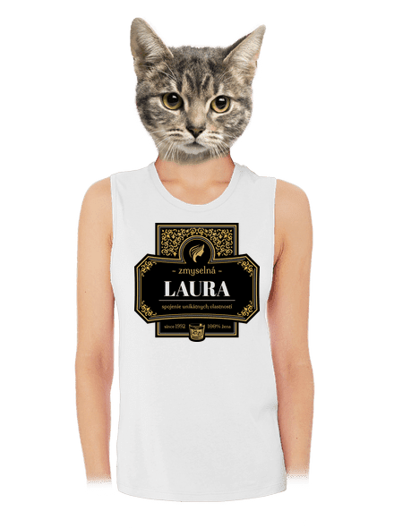 Alkoholová etiketa dámske tielko voľné White