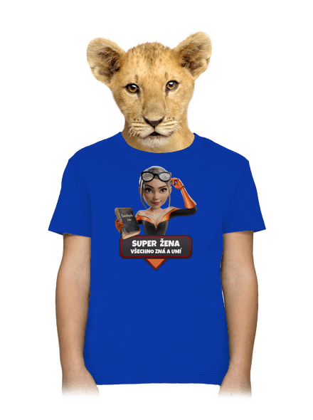 Super mama detské tričko Royal Blue