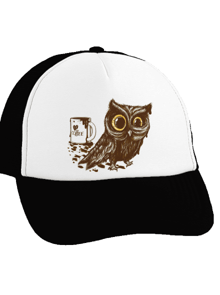 Sova na kofeínu šiltovka truckerka Black cap