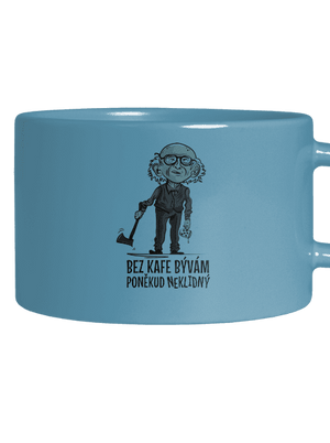 Neklidný bez kafe hrnček makronka Blue Macaron