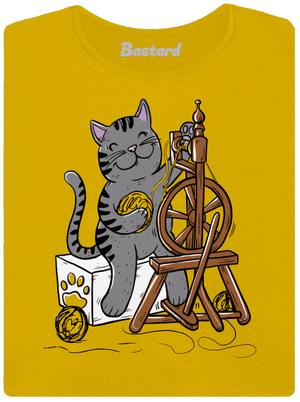 Mačka pradie dámske tričko Yellow