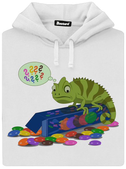 Zmätený chameleón dámska mikina klokanka White