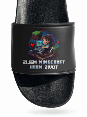 Žijem Minecraft šľapky Black