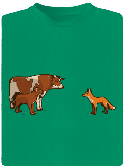 Vůl, pes a vulpes detské športové tričko Kelly Green Mal