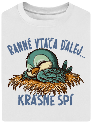 Ranné vtáča spí unisex tričko oversized White