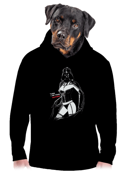 Mrs. Vader pánska mikina klokanka Black