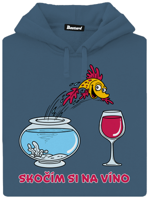 Skočím si na víno dámska mikina klokanka Denim