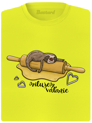 Milujem váľanie dámske športové tričko Neon Yellow