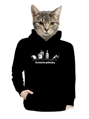 Evolúcia pálenky dámska mikina klokanka Black