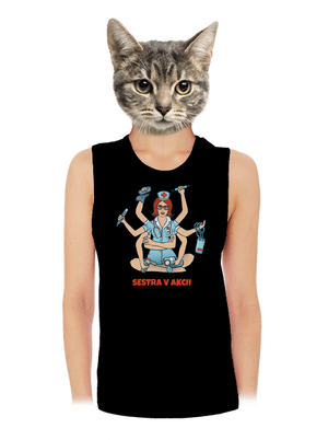 Sestra v akcii dámske tielko voľné Black