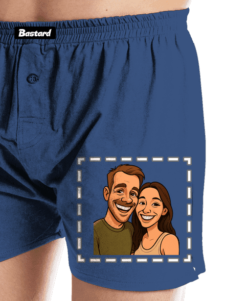 Karikatúra z vlastnej fotky pánske trenky Blue