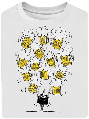 Šťastný pivár unisex tričko oversized White