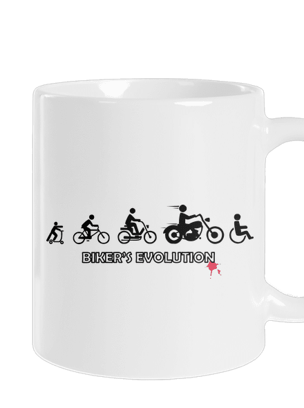 Biker’s Evolution klasický hrnček White